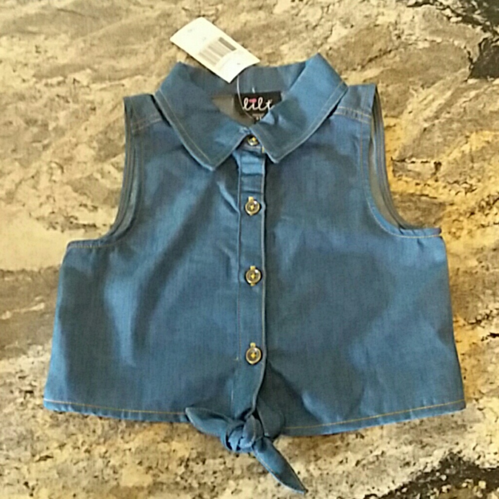 NWT lilt sleeveless jean shirt